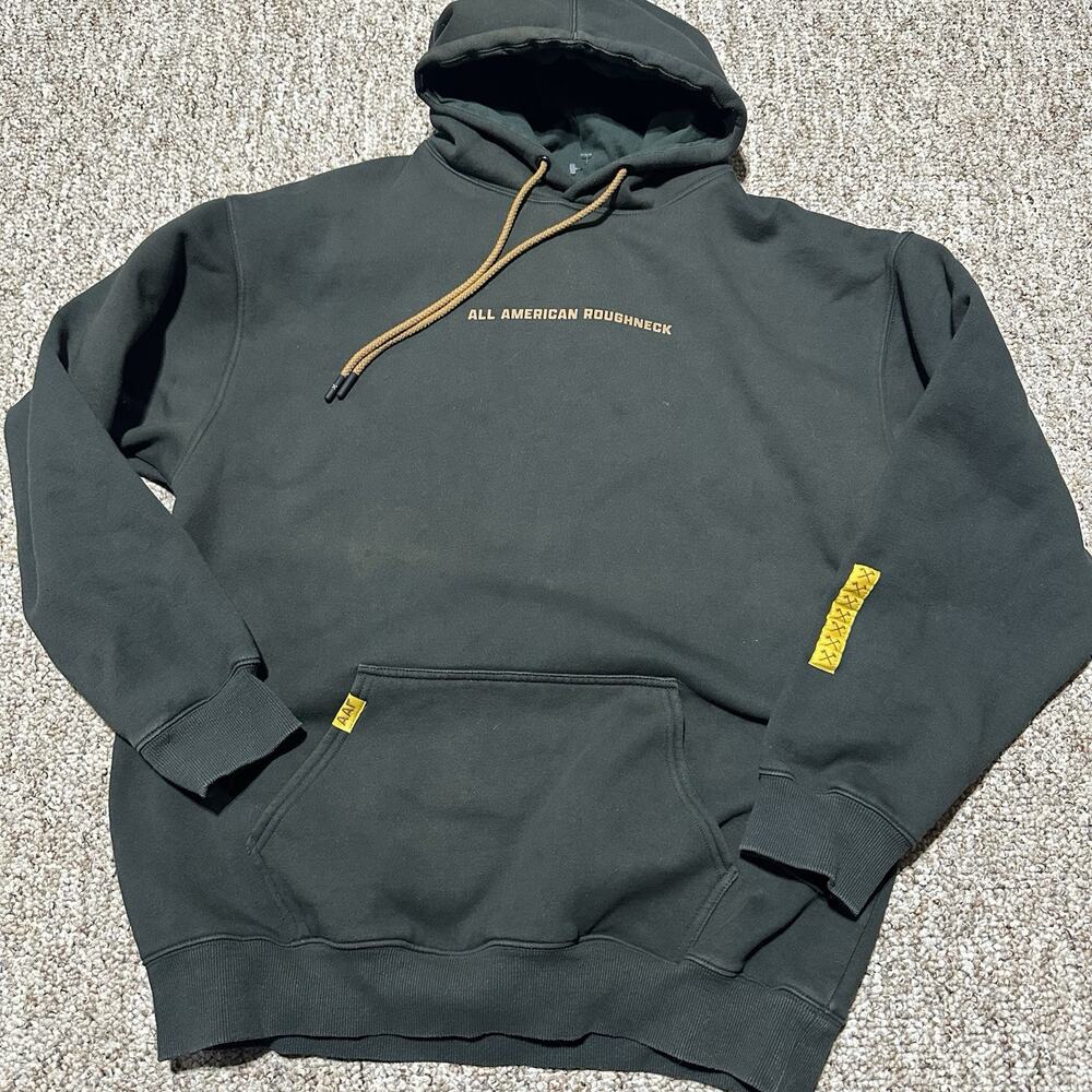 All American Roughneck Sweatshirt Hoodie Mens L Green Heavyweight